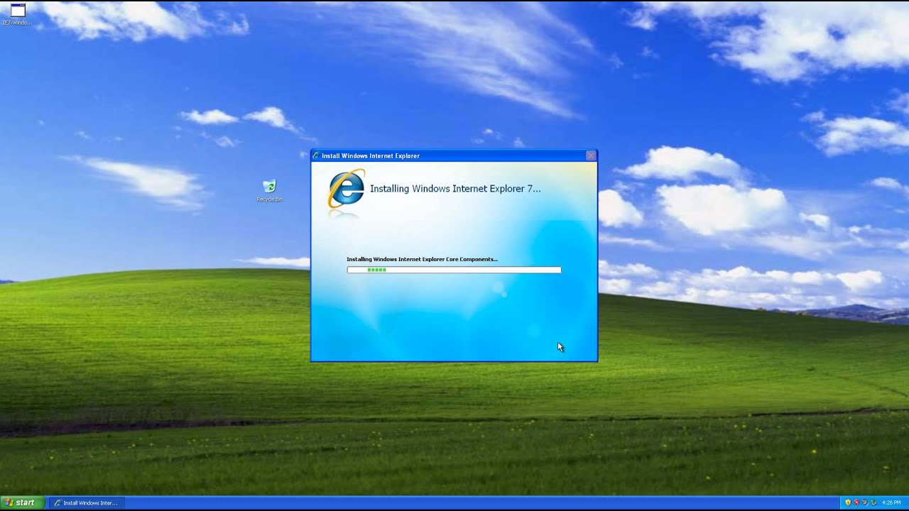 Версия Internet Explorer для Windows XP