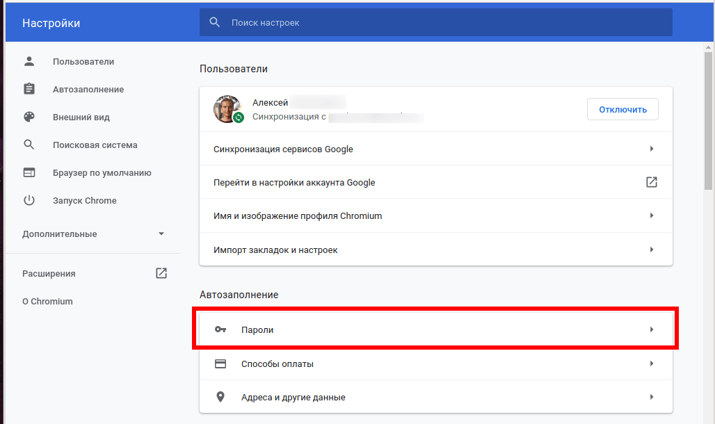 Set up passwords in Google Chrome