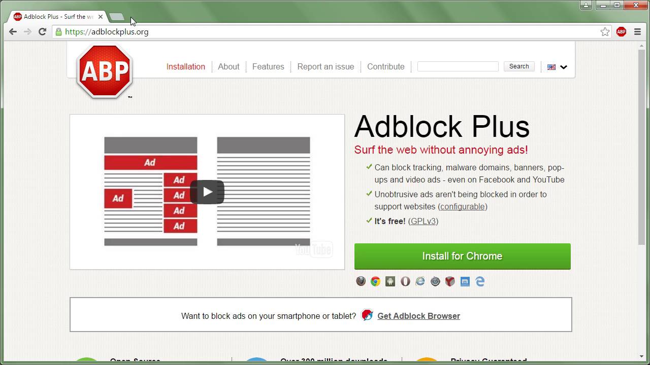 Adblock Plus Ad Blocker pro Google Chrome